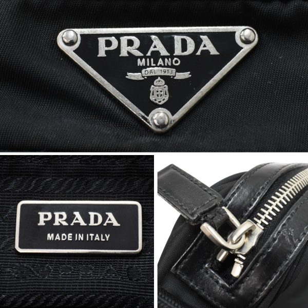 5000105884103205 9 Prada Crossbody Shoulder Bag Nylon Leather Black