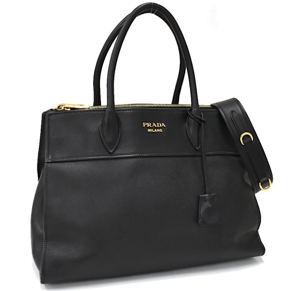 5000105884103207 1 Prada Paradigm Bag 2way Saffiano Nero Black