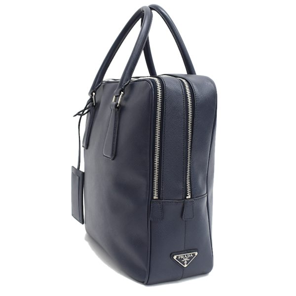 5000105884103218 2 Prada Handbag Business Bag Saffiano Leather Navy