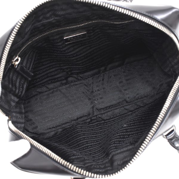 5000105884103239 8 Prada Handbag Enamel Leather Black