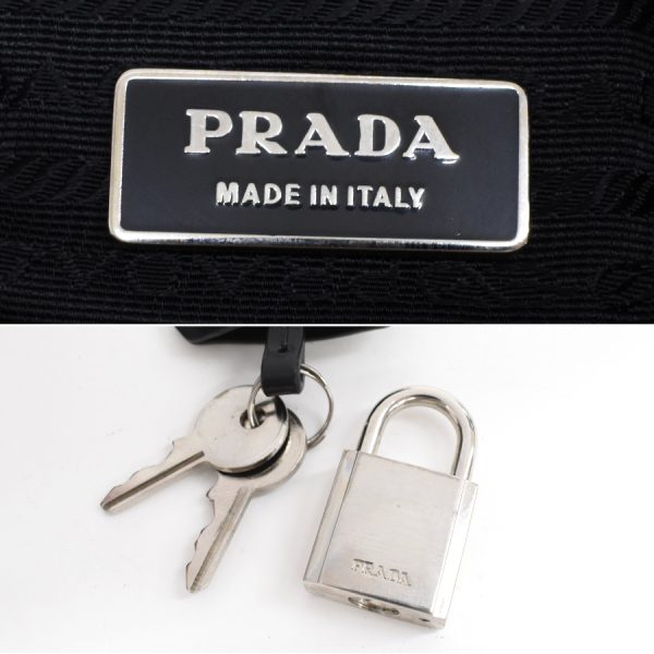 5000105884103239 9 Prada Handbag Enamel Leather Black