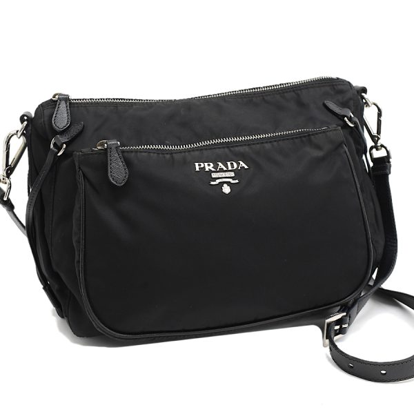 5000105884103256 1 Prada Crossbody Shoulder Bag Nylon Leather Black