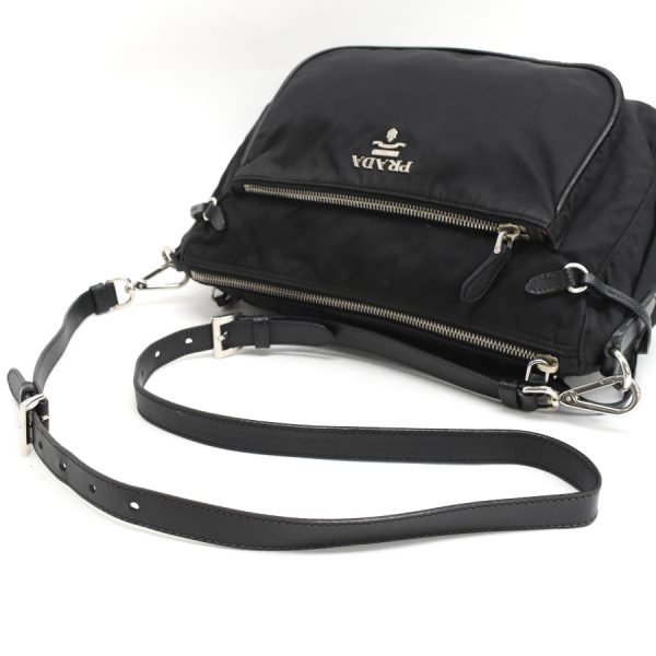 5000105884103256 7 Prada Crossbody Shoulder Bag Nylon Leather Black