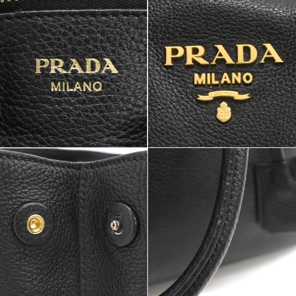 5000105884103257 9 Prada 2way tote handbag Vitello Phoenix leather black