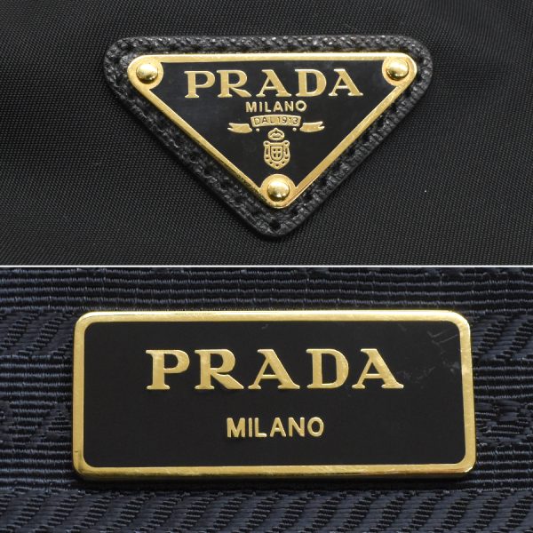 5000105884103263 9 Prada tote bag shoulder B4997 nylon saffiano leather black gold hardware