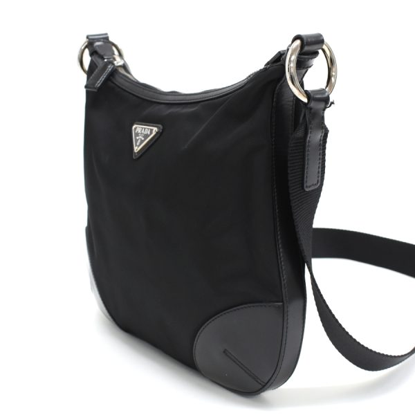 5000105884103276 2 Prada shoulder bag TESSUTO LIGHT nylon leather black triangle logo plate