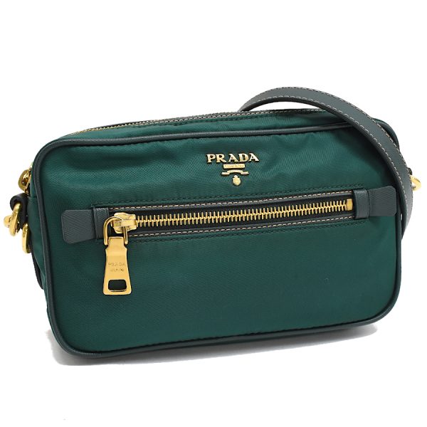 5000105884103279 1 Prada Camera Bag Crossbody Shoulder Bag Nylon Leather Green