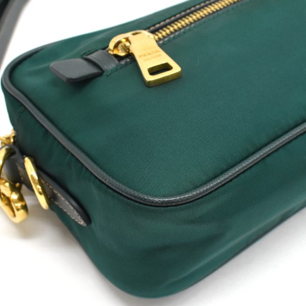 5000105884103279 6 Prada Camera Bag Crossbody Shoulder Bag Nylon Leather Green