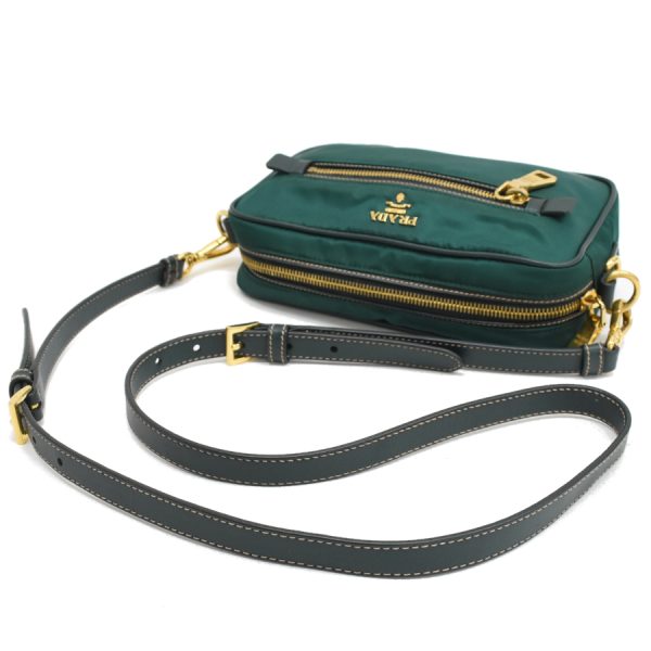 5000105884103279 7 Prada Camera Bag Crossbody Shoulder Bag Nylon Leather Green