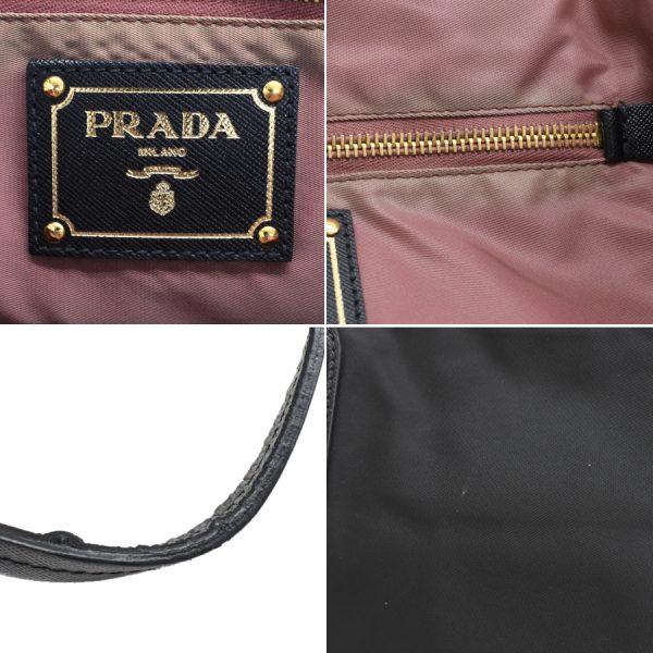 5000105884103318 9 Prada shoulder tote bag nylon black gold hardware