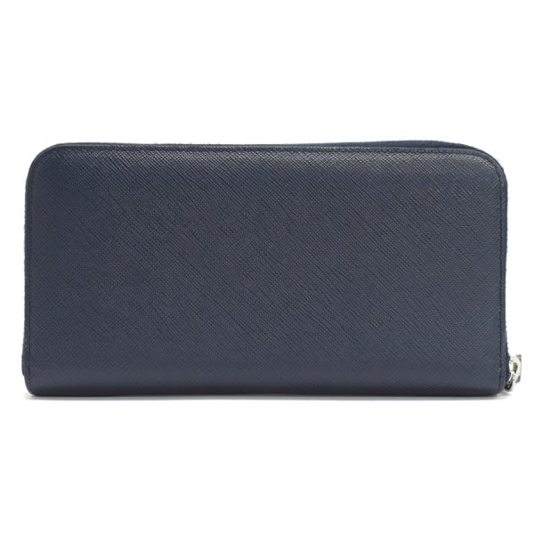 5000105884103342 3 Prada Round Zip Long Wallet Saffiano Leather Navy