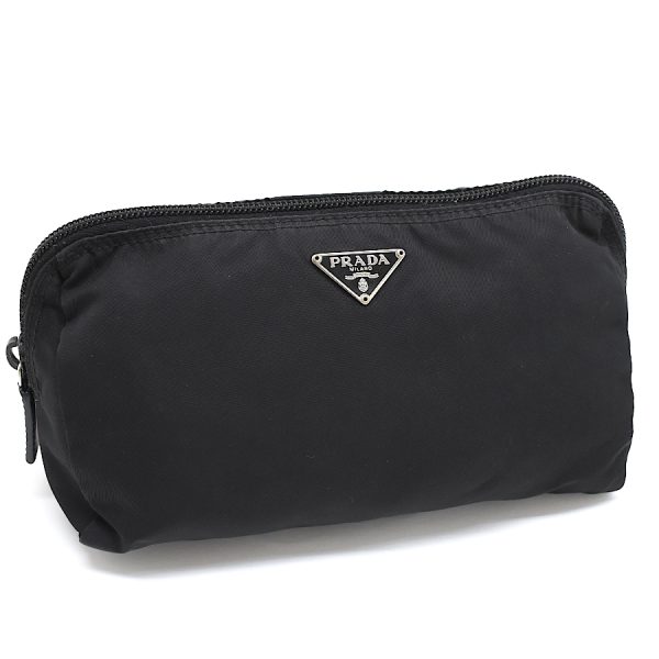 5000105884103357 1 Prada pouch accessory case nylon black triangle logo