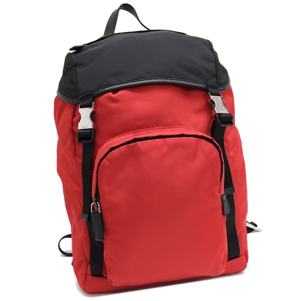 5000105884103394 1 Prada backpack rucksack Tessuto nylon red black triangle logo plate