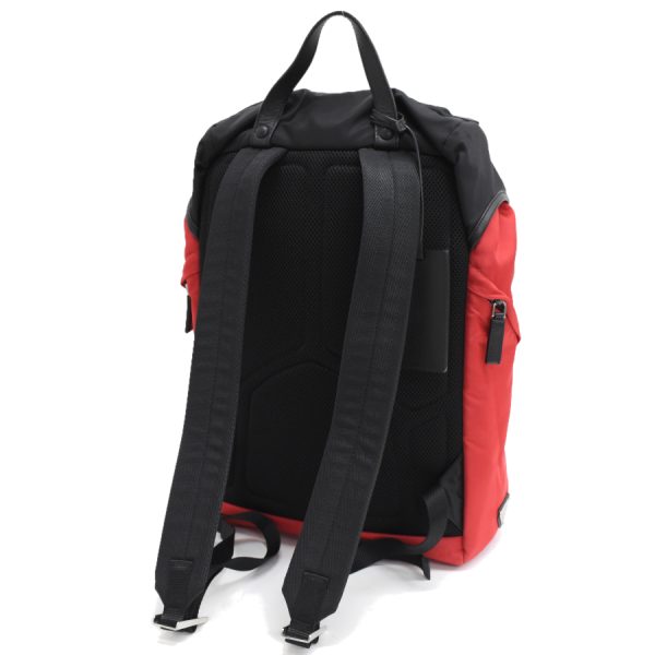 5000105884103394 7 Prada backpack rucksack Tessuto nylon red black triangle logo plate