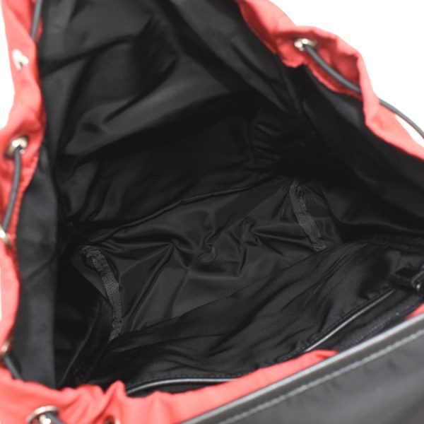 5000105884103394 8 Prada backpack rucksack Tessuto nylon red black triangle logo plate