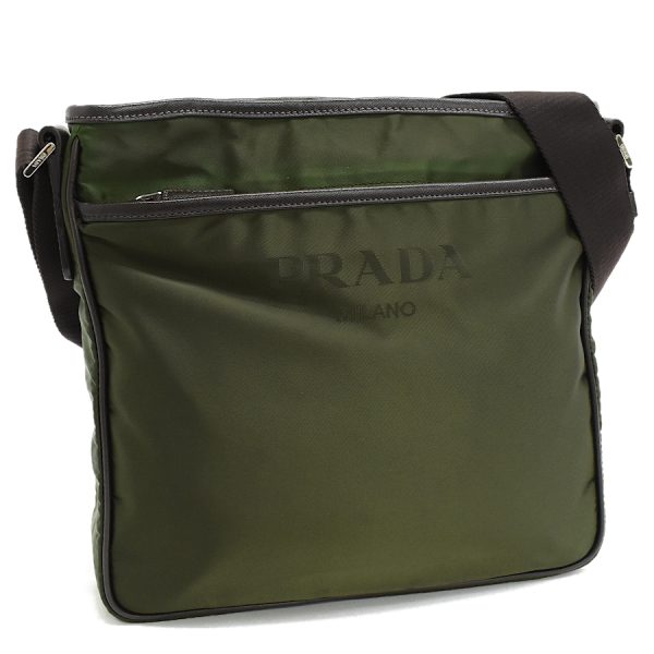 5000105884103395 1 Prada Shoulder Tessuto Saffiano Mimetico Green Triangle Logo Plate