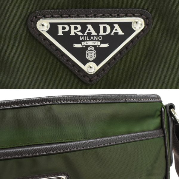 5000105884103395 9 Prada Shoulder Tessuto Saffiano Mimetico Green Triangle Logo Plate