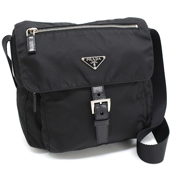 5000105884103396 1 Prada TRACOLLA Crossbody Shoulder Bag BT8994 VELA SPORT Nylon Leather Nero Black Triangle Logo Plate