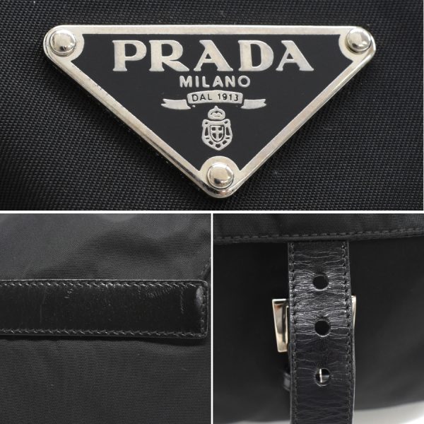 5000105884103396 9 Prada TRACOLLA Crossbody Shoulder Bag BT8994 VELA SPORT Nylon Leather Nero Black Triangle Logo Plate