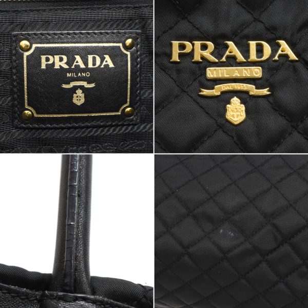 5000105884103412 9 Prada Shoulder Tote Bag Nylon Leather Black