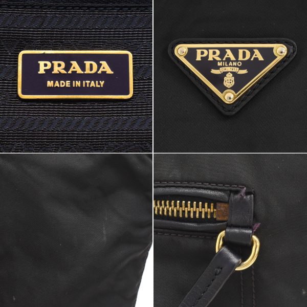 5000105884103413 9 Prada Shoulder Tote Bag Nylon Leather Black