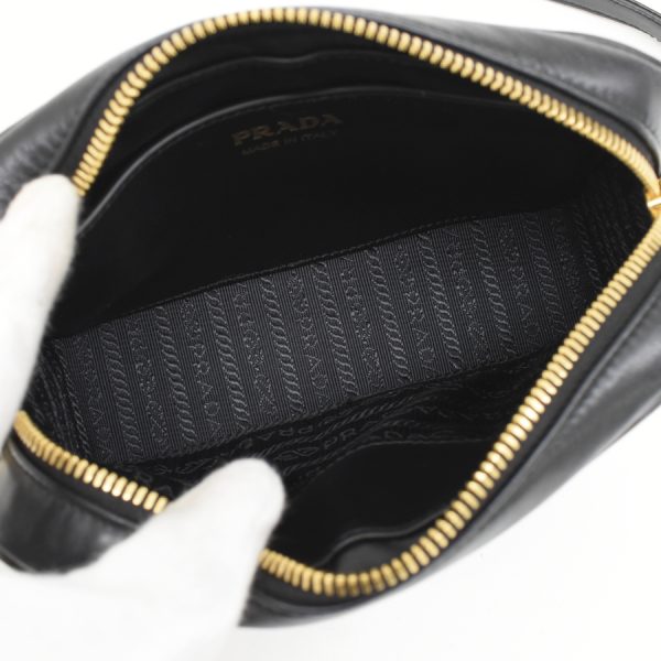 5000105884103433 8 Prada Diagram Crossbody Chain Shoulder Bag Soft Calf Leather Nero Black