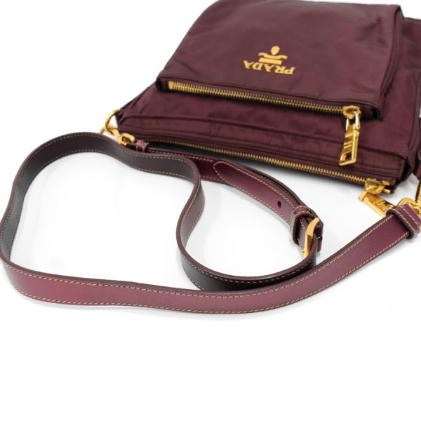 5000105884103459 7 Prada Crossbody Shoulder Bag Nylon Leather Bordeaux