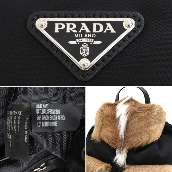 5000105884103470 9 Prada Rucksack Backpack Triangle Plate Nylon Saffiano Black