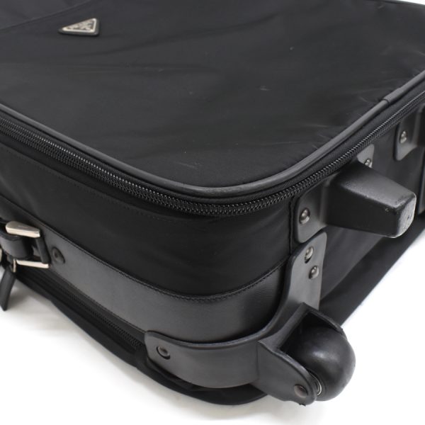 5000105884103507 5 Prada Suitcase Carry Bag Nylon Leather Black