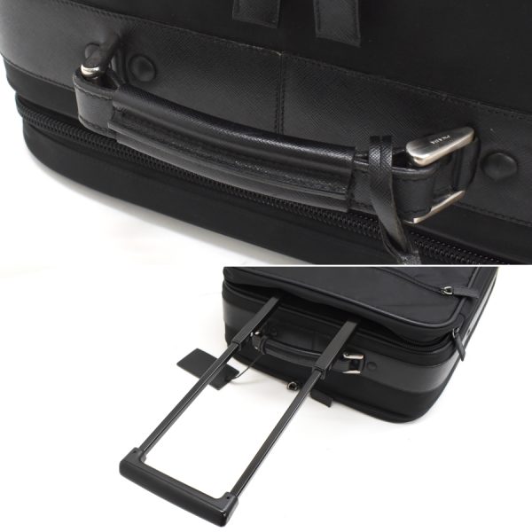 5000105884103507 6 Prada Suitcase Carry Bag Nylon Leather Black