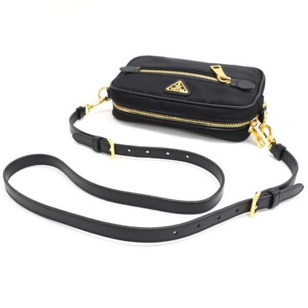 5000105884103508 7 Prada Crossbody Shoulder Bag Nylon Leather Black