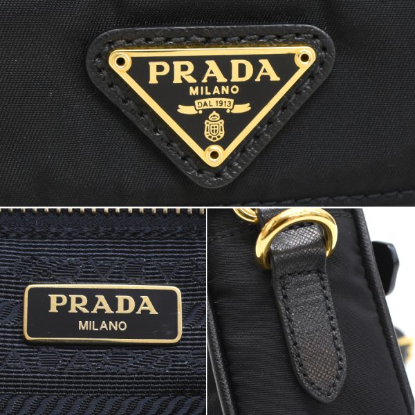 5000105884103508 9 Prada Crossbody Shoulder Bag Nylon Leather Black