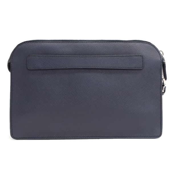 5000105884103535 3 Prada Clutch Bag Saffiano Leather Navy