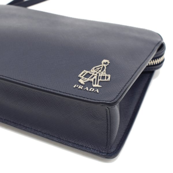 5000105884103535 5 Prada Clutch Bag Saffiano Leather Navy