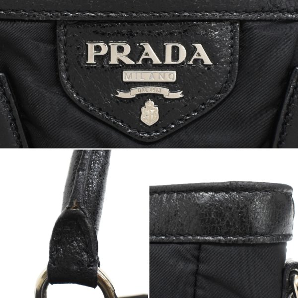 5000105884103539 9 Prada 2way Shoulder Bag Nylon Leather Black