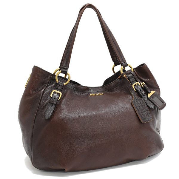 5000105884103546 1 Prada Handbag Shoulder Bag Leather Brown