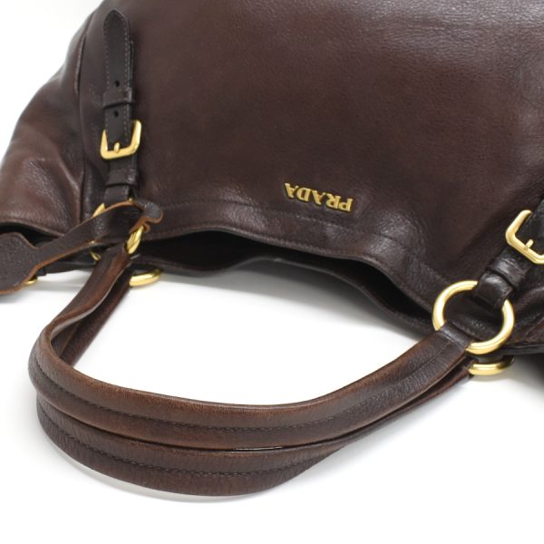 5000105884103546 7 Prada Handbag Shoulder Bag Leather Brown