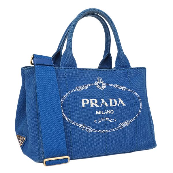 5000105884400564 1 Prada 2way Tote Bag Canvas Blue