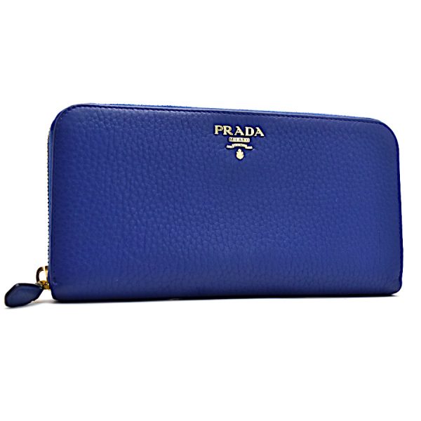 5000106884500090 1 Prada Long Wallet Leather Blue