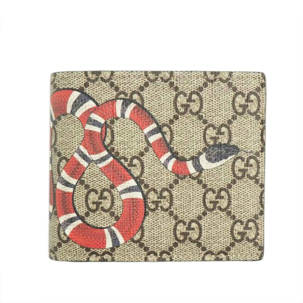 50149 1 Gucci GG Supreme Snake Bi Fold Wallet