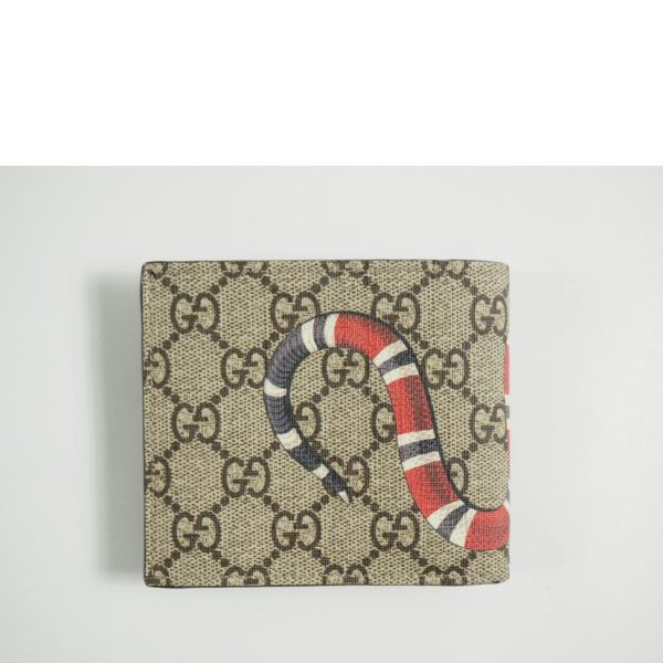 50149 2 Gucci GG Supreme Snake Bi Fold Wallet