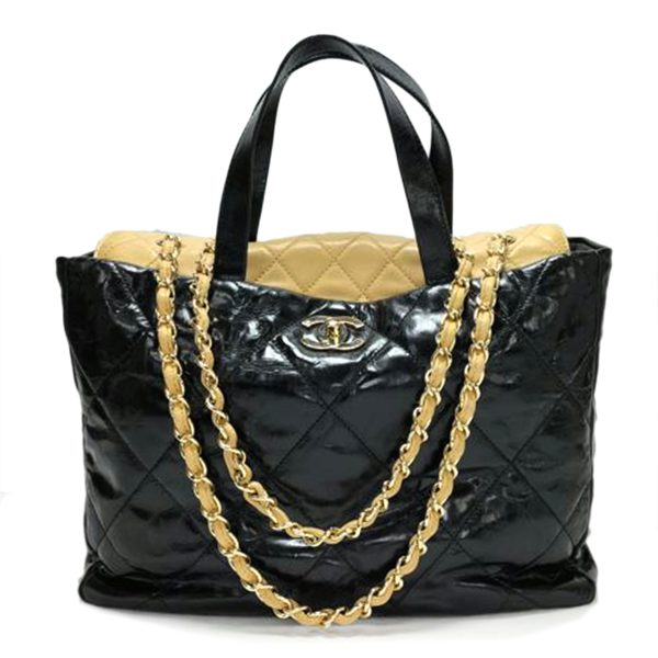 50160 2 Chanel Portobello Matelasse Chain Shoulder Black