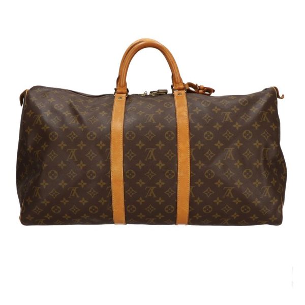 50217 2 Louis Vuitton Keepall 55 Duffel Bag Monogram Brown