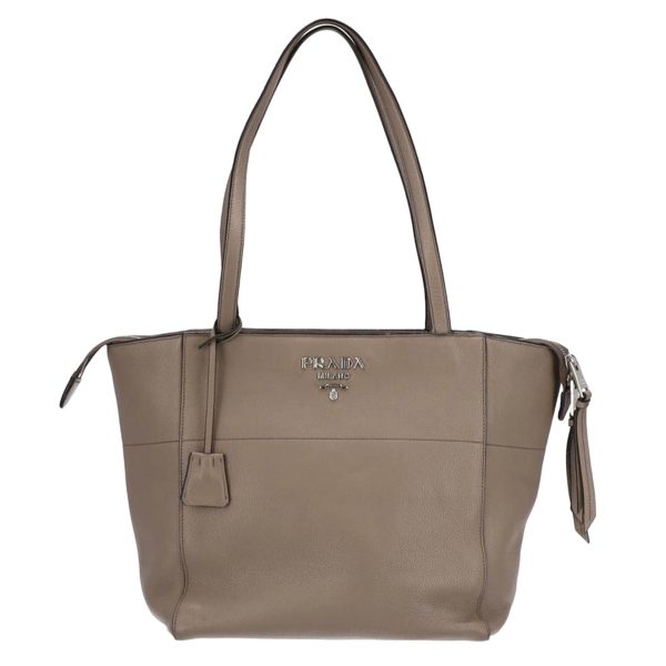 50305 1 PRADA Vitello Phenix Bag Gray