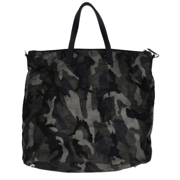 50312 2 PRADA Nylon Camouflage 2 Way Tote Bag Black