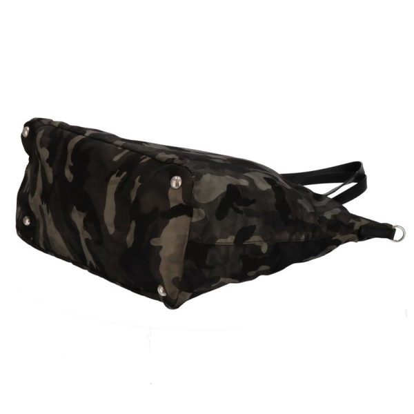 50312 3 PRADA Nylon Camouflage 2 Way Tote Bag Black