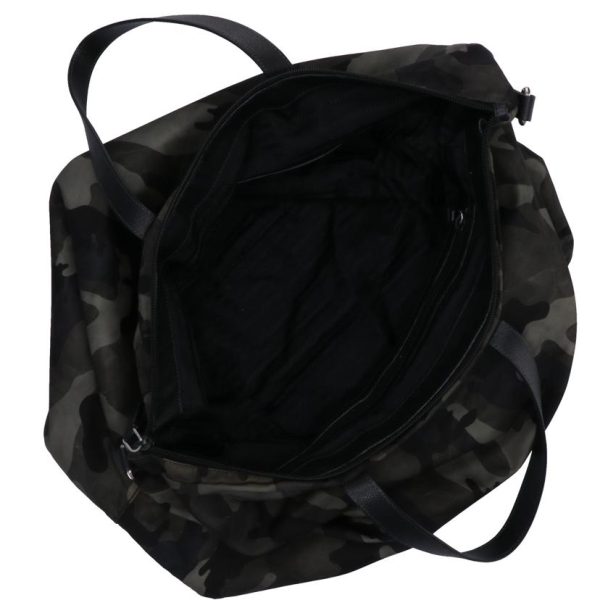 50312 5 PRADA Nylon Camouflage 2 Way Tote Bag Black