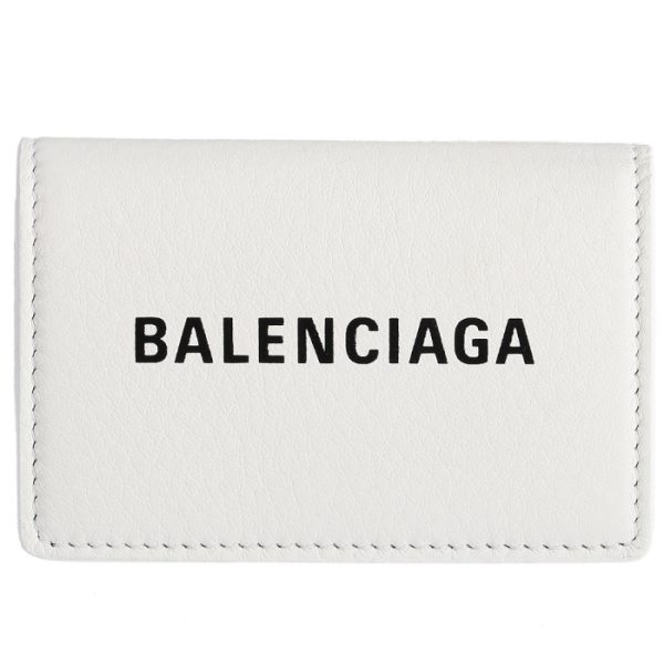 505055dlqhn9060 1 Balenciaga Everyday Trifold Mini Wallet White