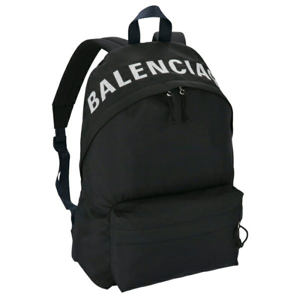 507460hpg1x1090 Balenciaga Wheel Logo Nylon Backpack Black