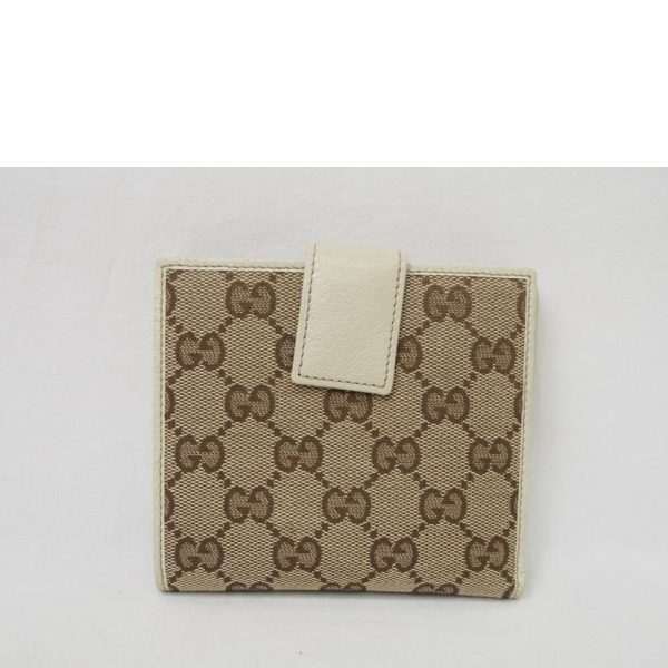 50802 2 Gucci GG Canvas 2 Fold Wallet Beige